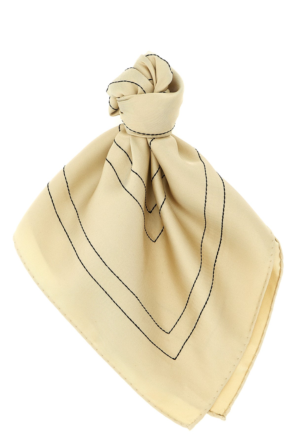 monogram embroidered silk scarf