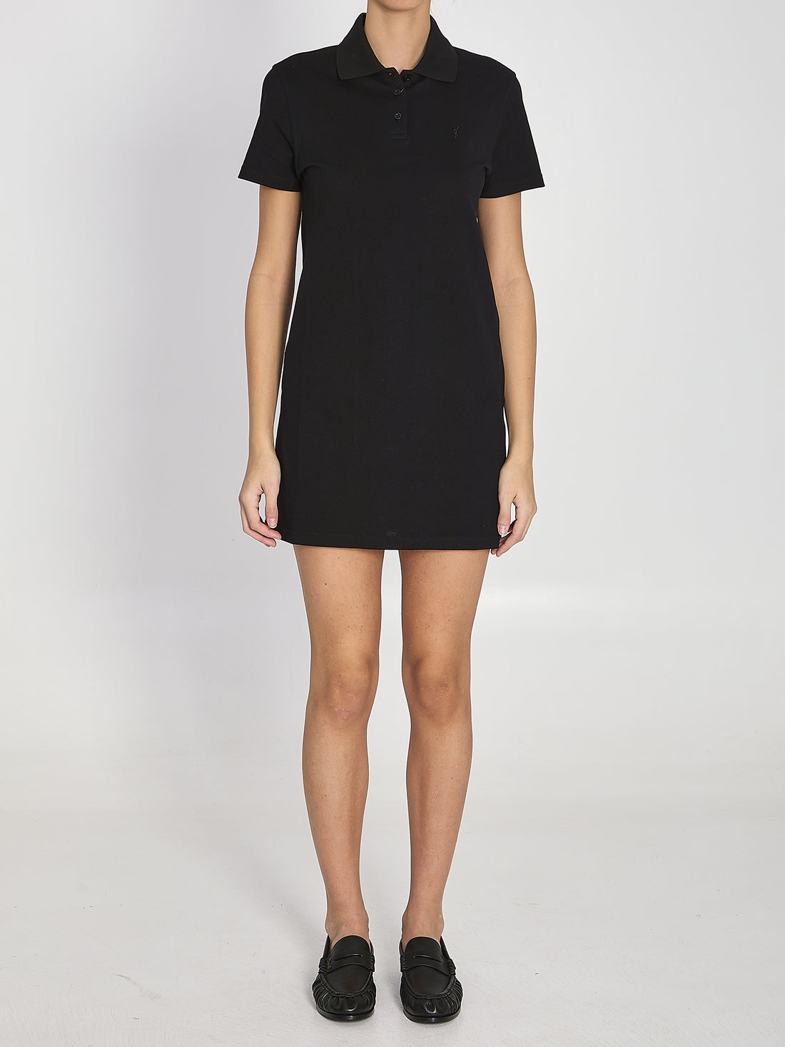 SAINT LAURENT M cassandre cotton piqué dress