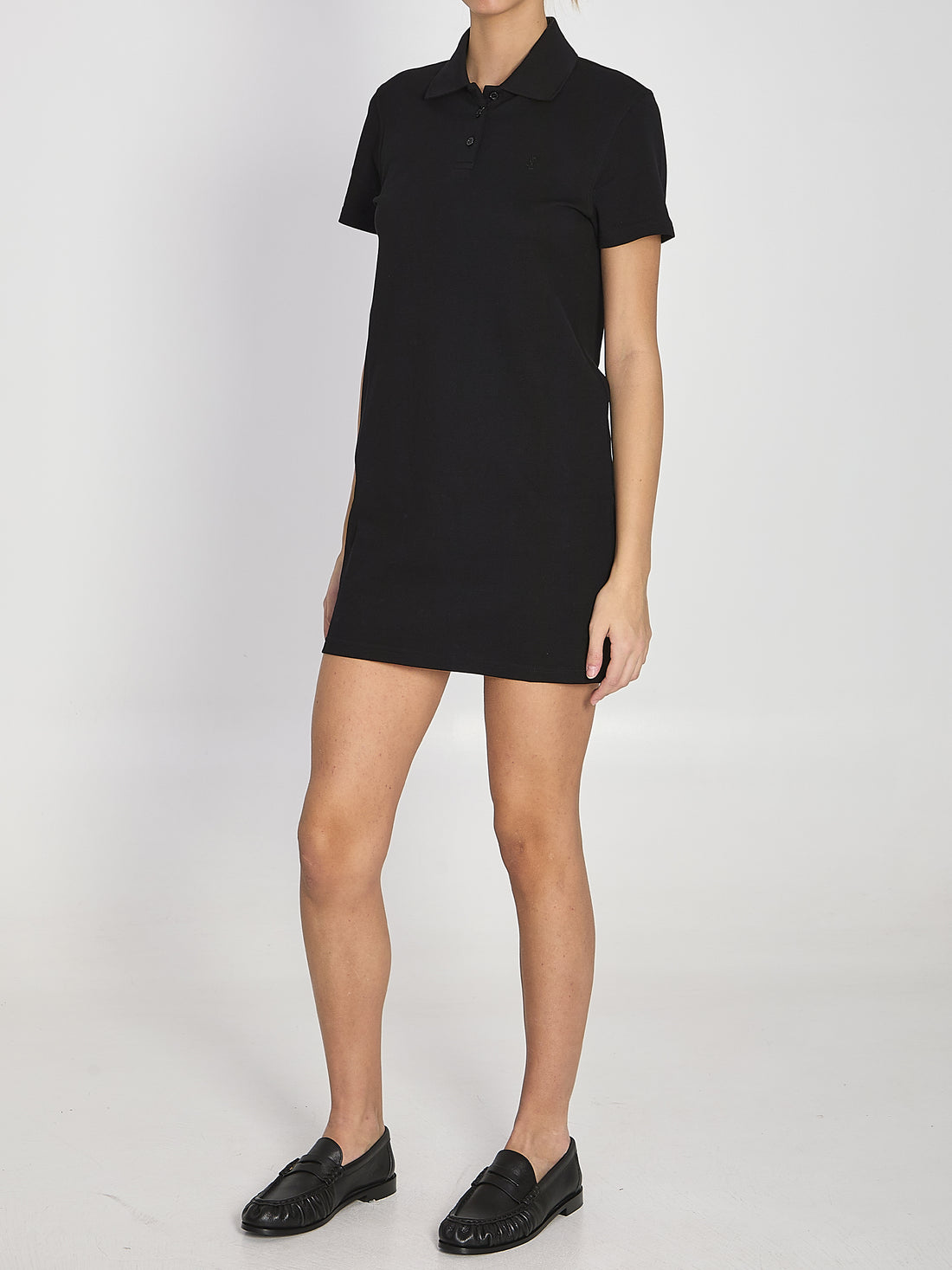SAINT LAURENT M cassandre cotton piqué dress