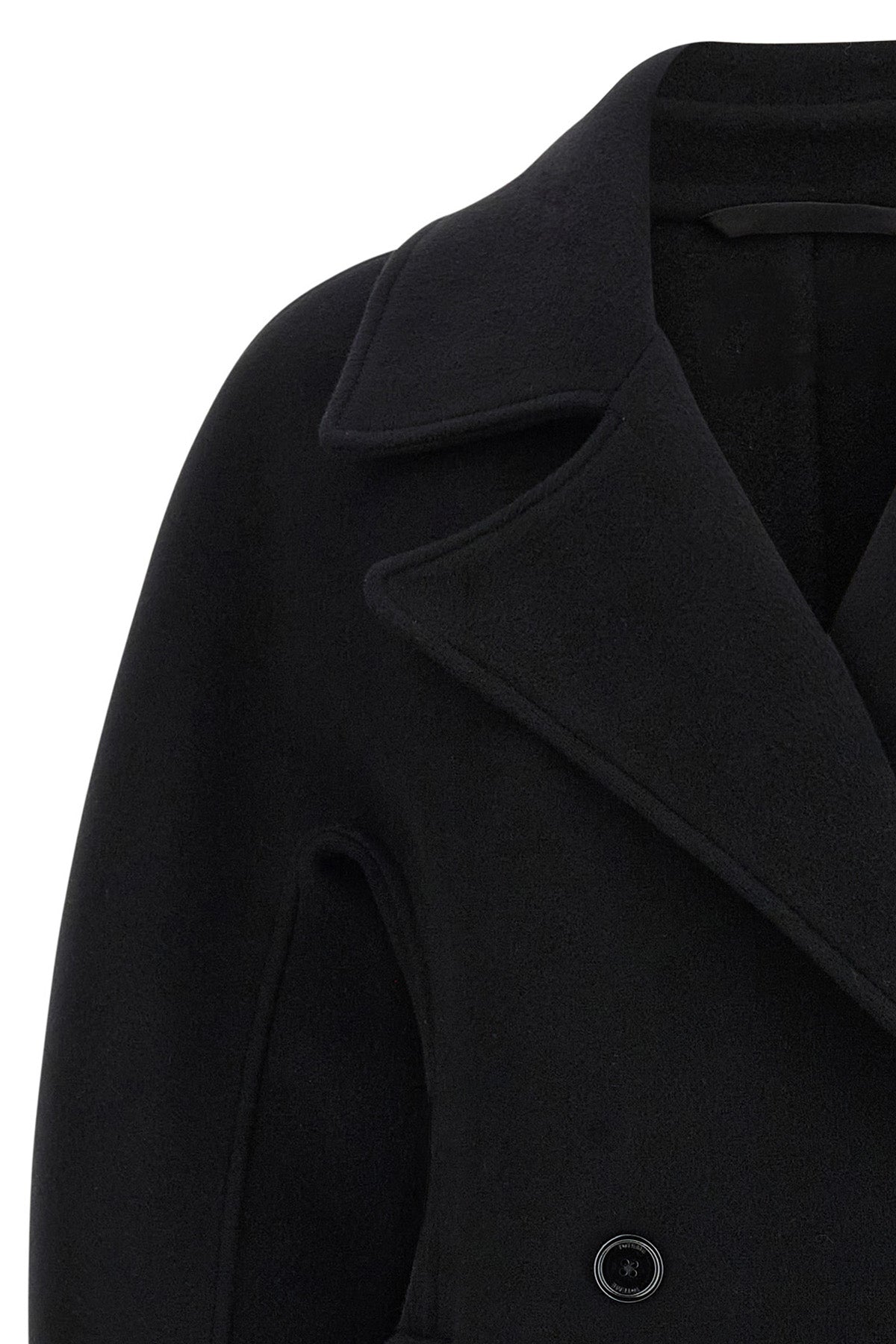 the toteme rounded peacoat coat redefines the outerwear through precise architec