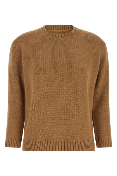 the toteme crew neck sweater in pure camel wool sets a new standard of essential