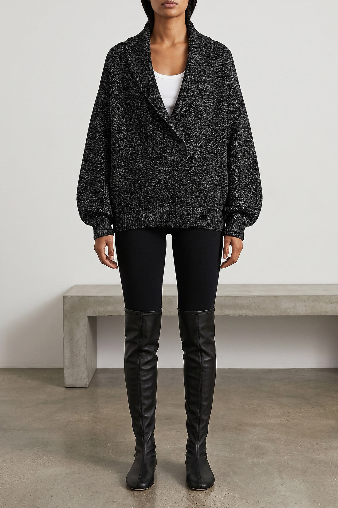 TOTEME S the toteme cardigan redefines the volumes of knitwear through a sculptural and e