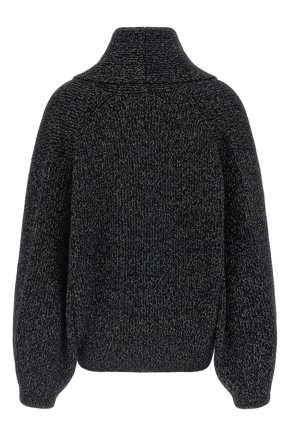 the toteme cardigan redefines the volumes of knitwear through a sculptural and e
