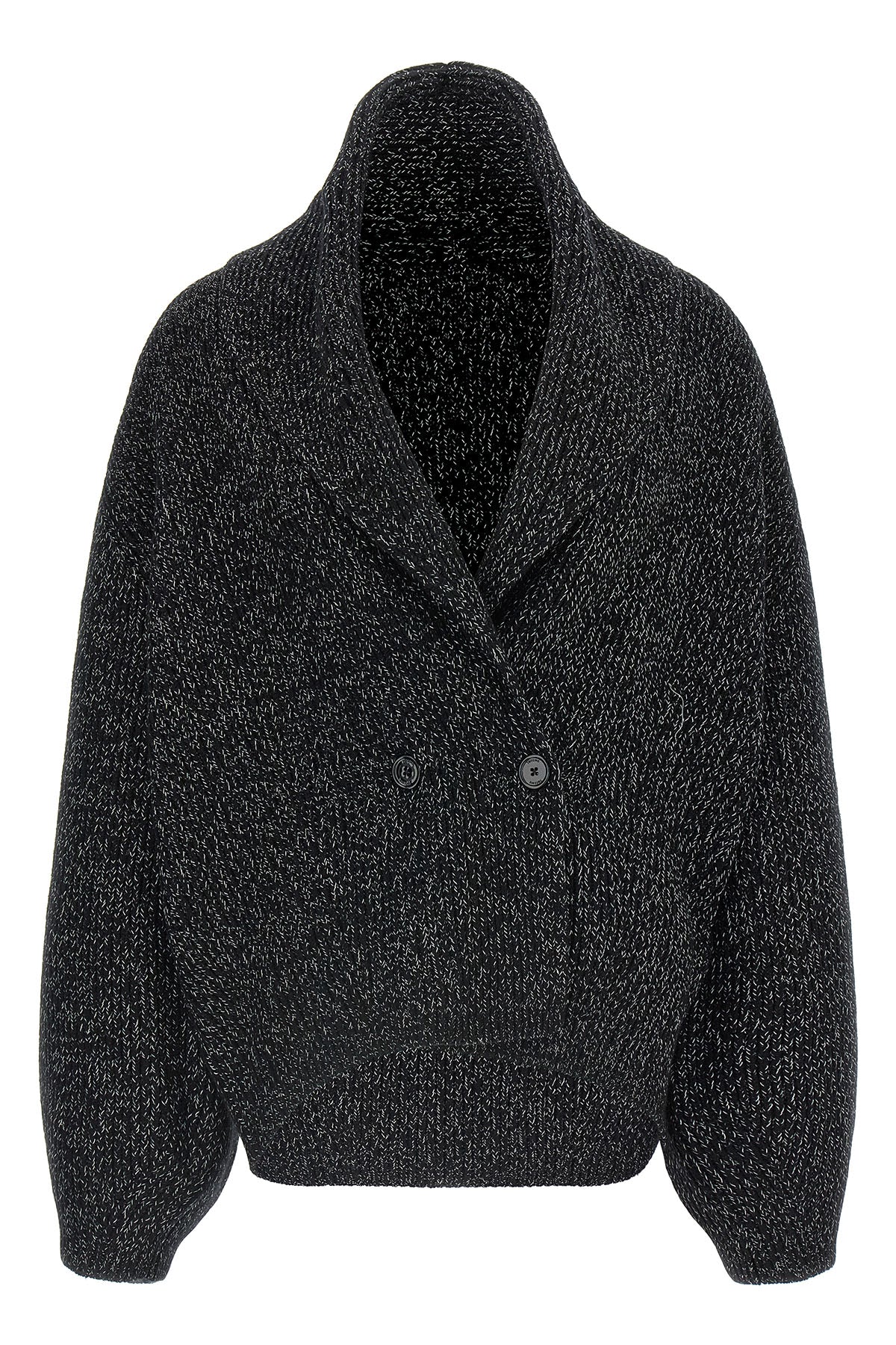the toteme cardigan redefines the volumes of knitwear through a sculptural and e