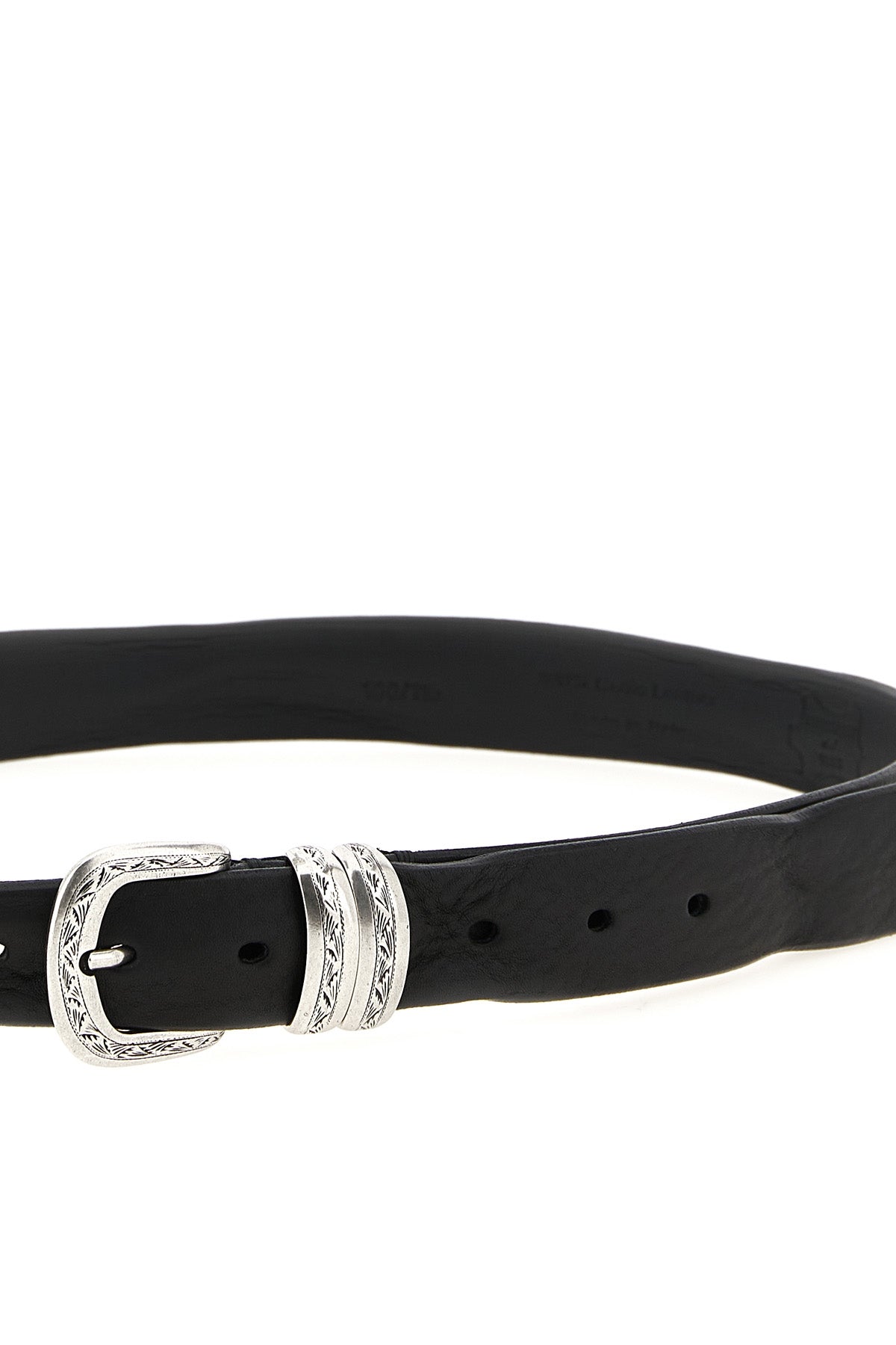 claudio black leather zerbini belt