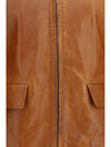 glossy leather jacket with back martingale