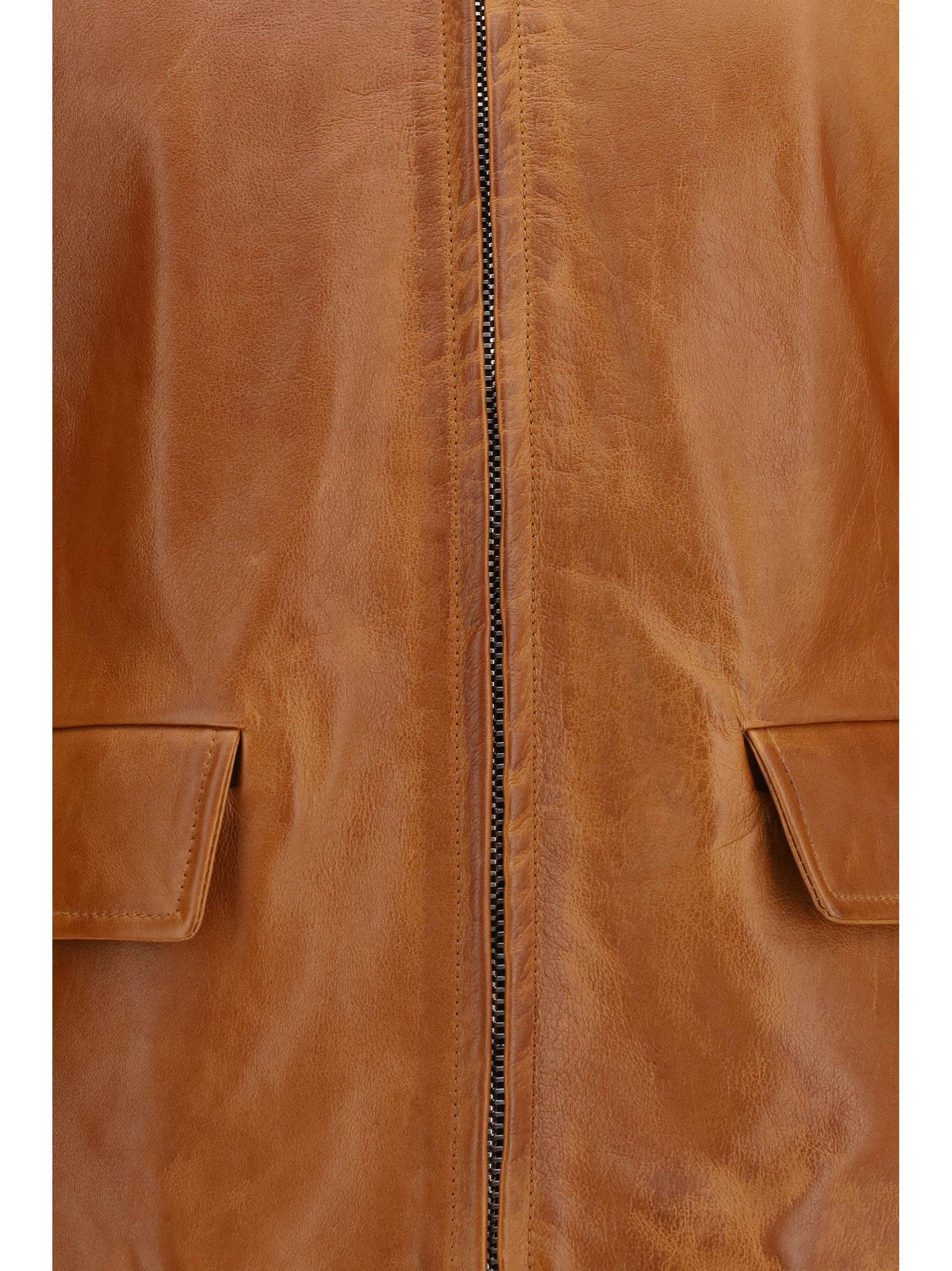 glossy leather jacket with back martingale