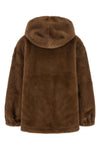 the lou andrea eco-fur hooded jacket features an outerwear construction focused