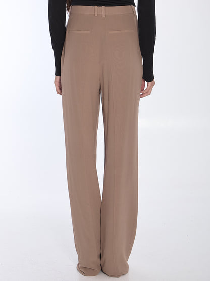 SAINT LAURENT 36 silk crêpe trousers