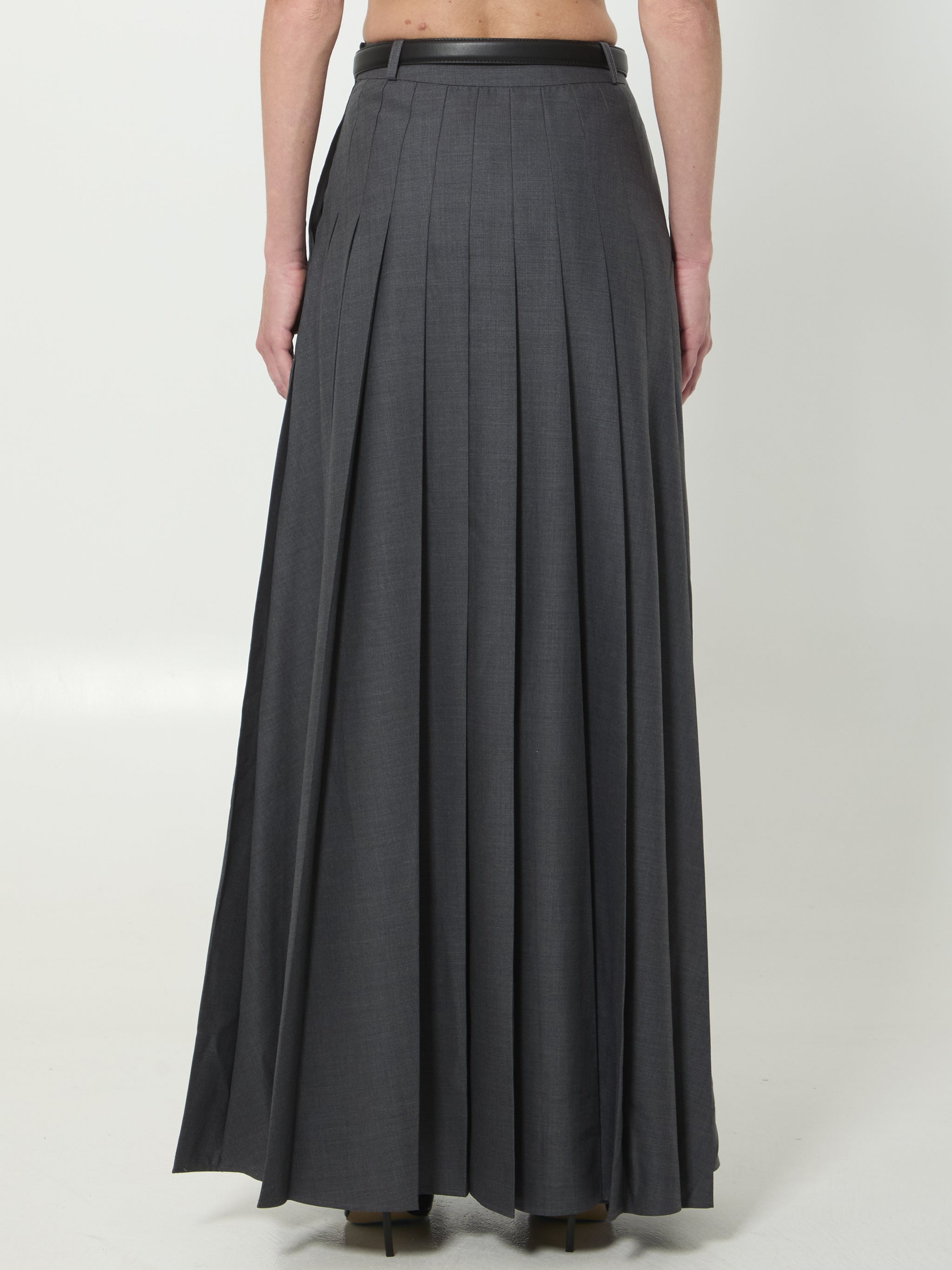 pleated maxi dress