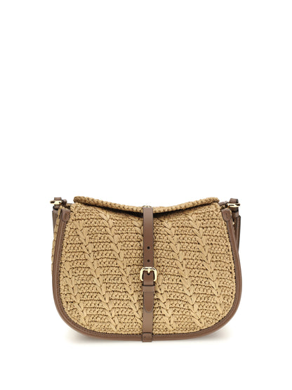 ETRO OS raffia crochet pony shoulder bag