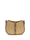 raffia crochet pony shoulder bag