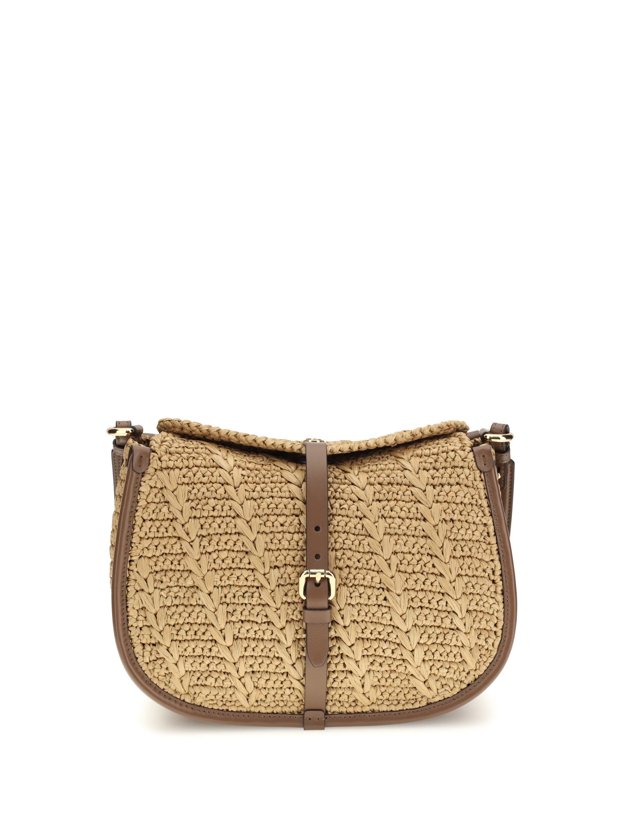 raffia crochet pony shoulder bag