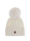 wool and cashmere beanie with pom-pom