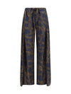 lightweight printed silk twill pants