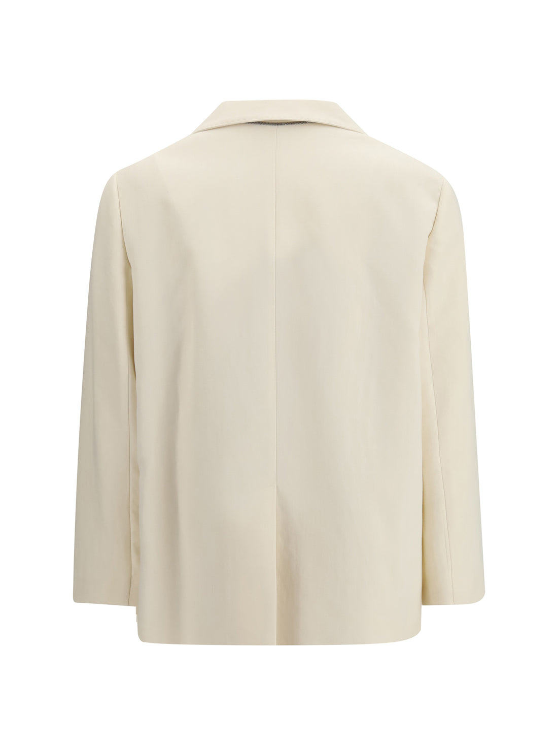 BRUNELLO CUCINELLI 42 fluid twill jacket in viscose and linen with monile