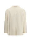 fluid twill jacket in viscose and linen with monile