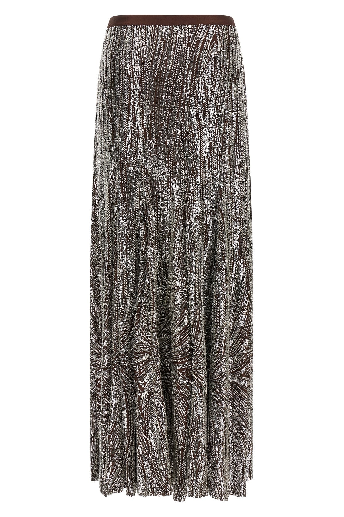 the rabanne long skirt stands out for its sartorial construction that combines f