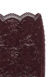 the rabanne midi skirt defines a pencil silhouette through a complex burgundy fl