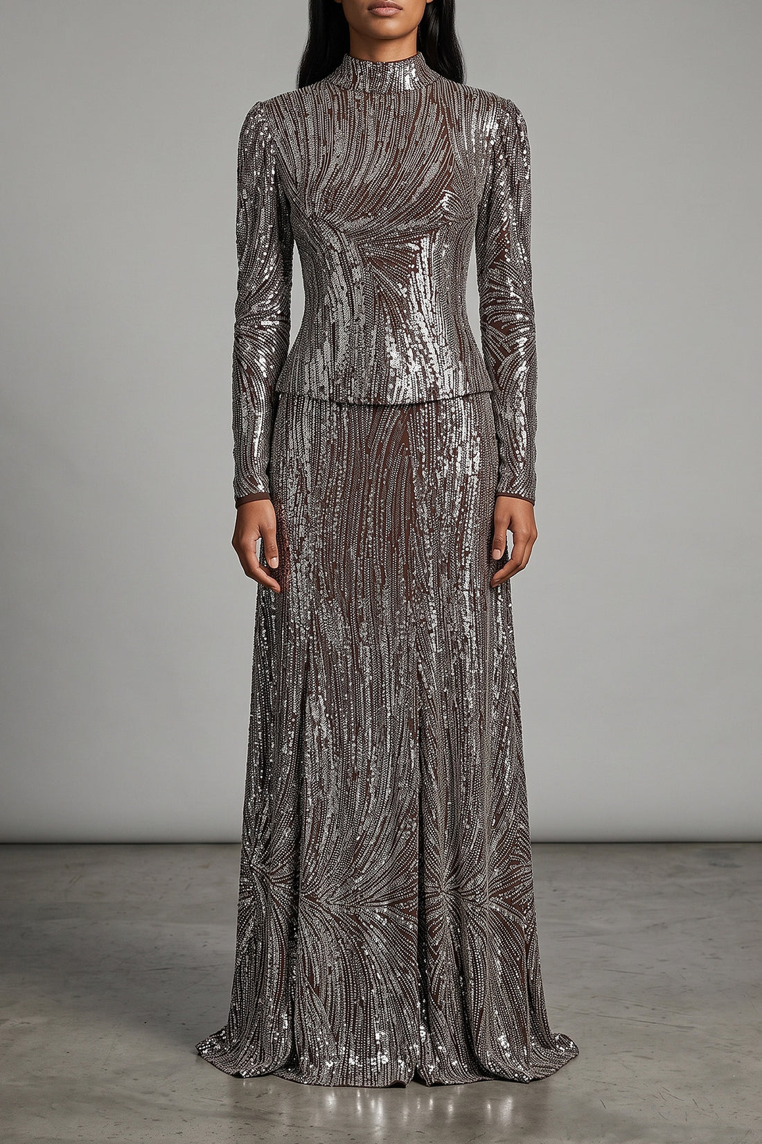 RABANNE 36 the rabanne long-sleeved top defines contemporary eveningwear through meticulous