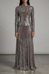 the rabanne long-sleeved top defines contemporary eveningwear through meticulous