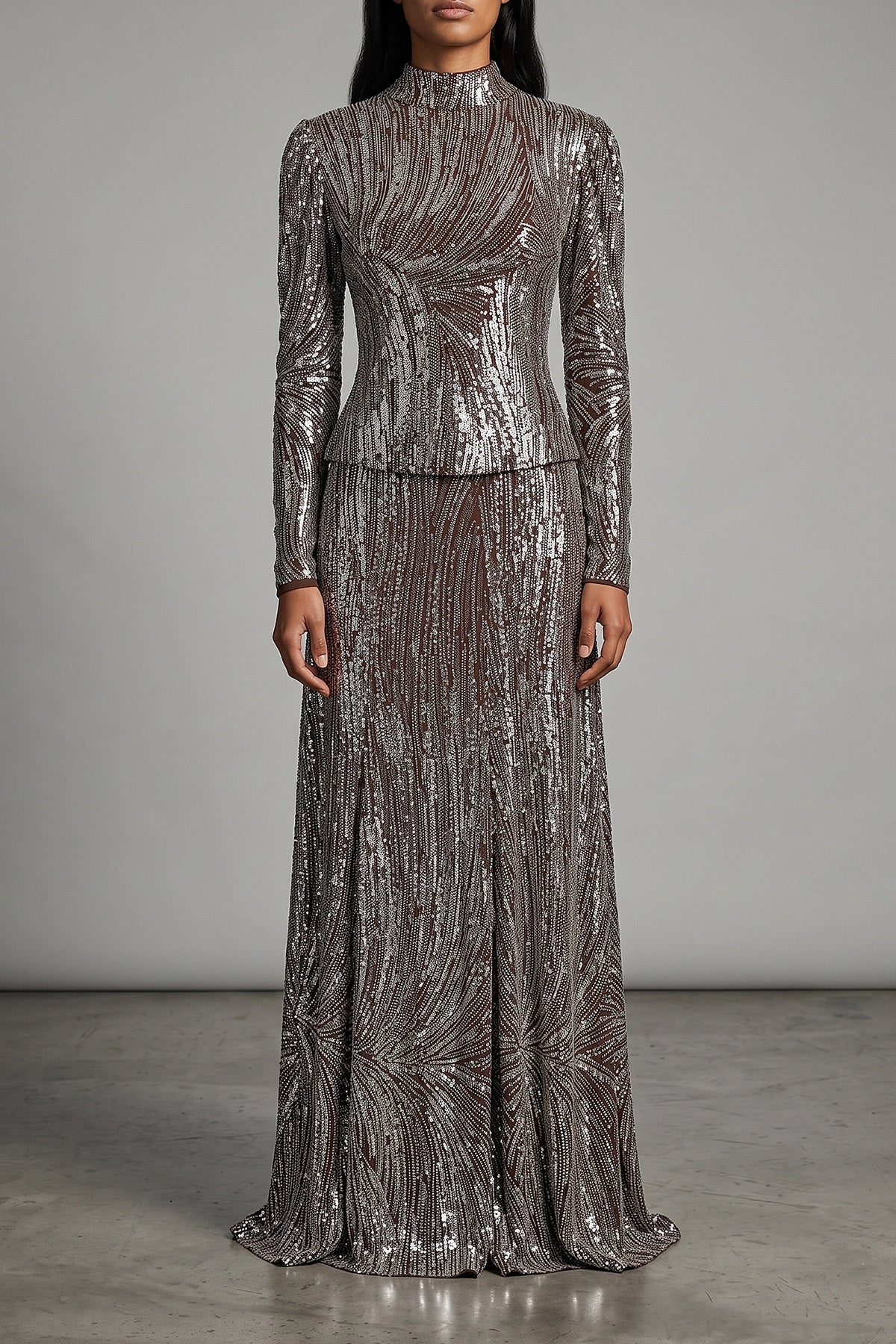 the rabanne long-sleeved top defines contemporary eveningwear through meticulous