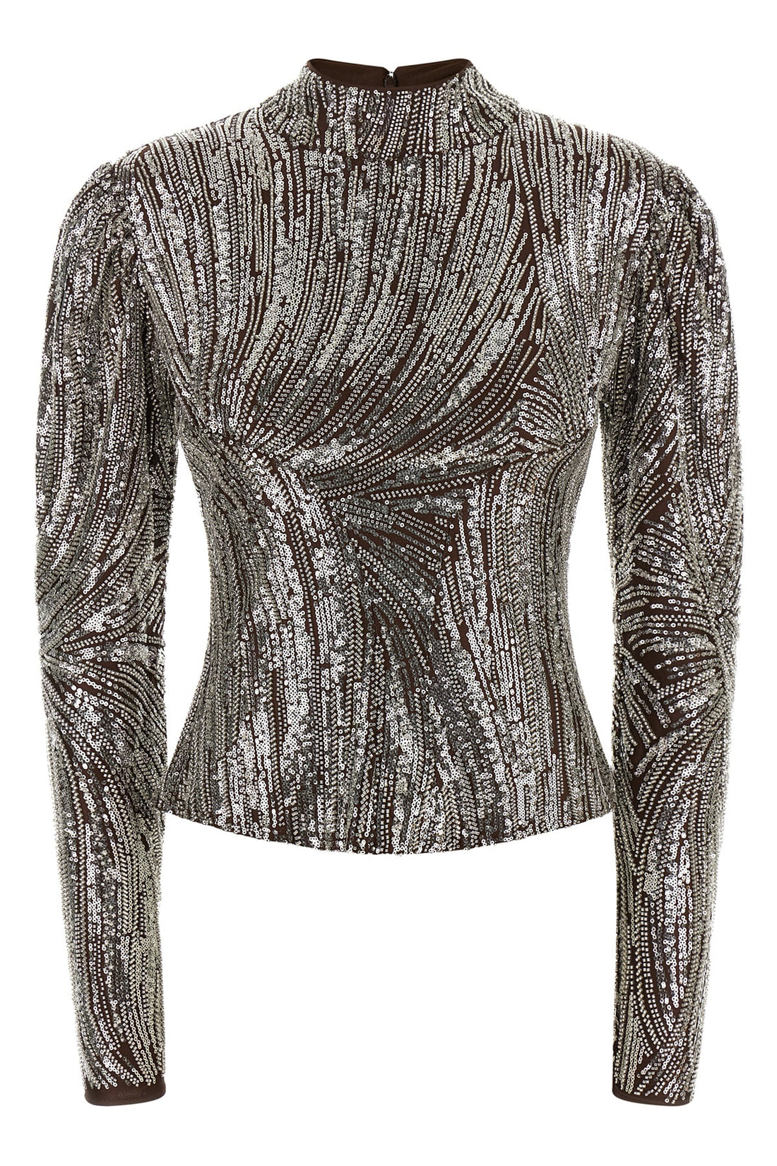 RABANNE 36 the rabanne long-sleeved top defines contemporary eveningwear through meticulous