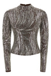 the rabanne long-sleeved top defines contemporary eveningwear through meticulous