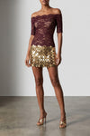 semi-transparent double-layer lace top