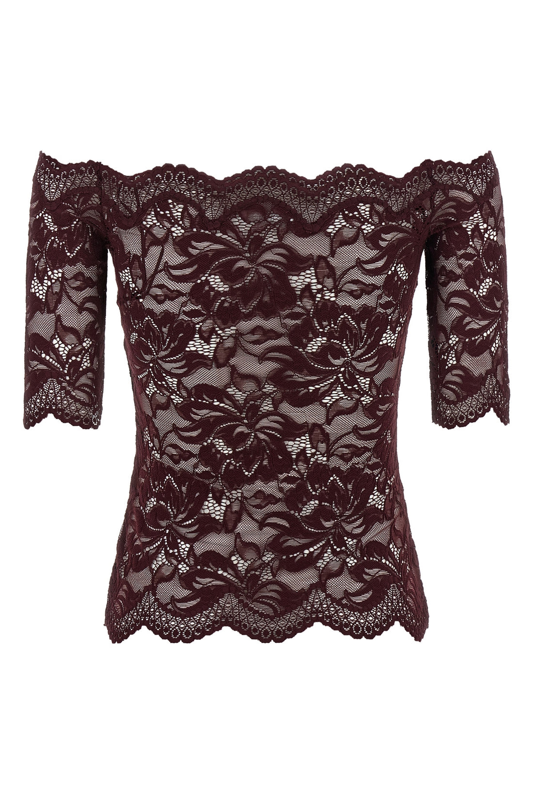 RABANNE 36 semi-transparent double-layer lace top