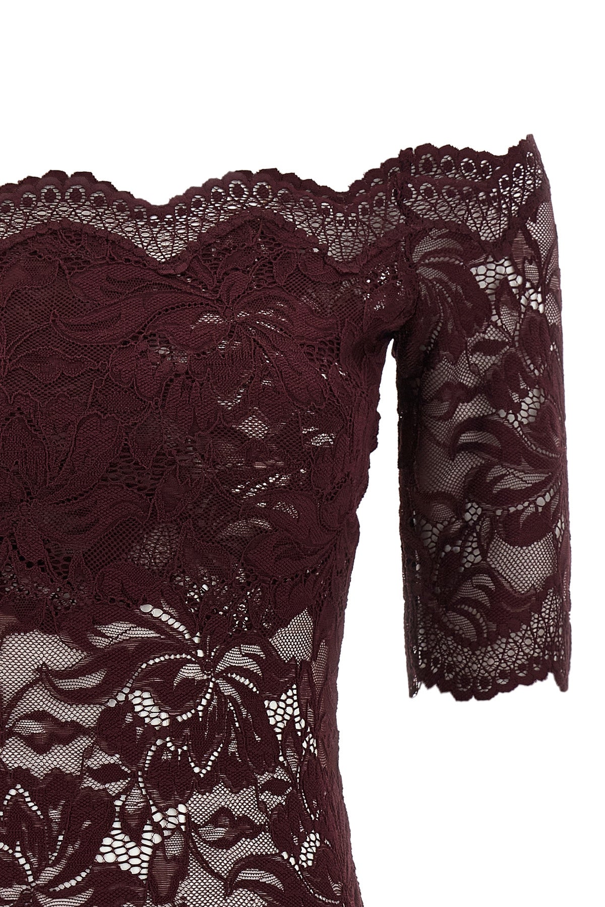 semi-transparent double-layer lace top