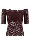 semi-transparent double-layer lace top