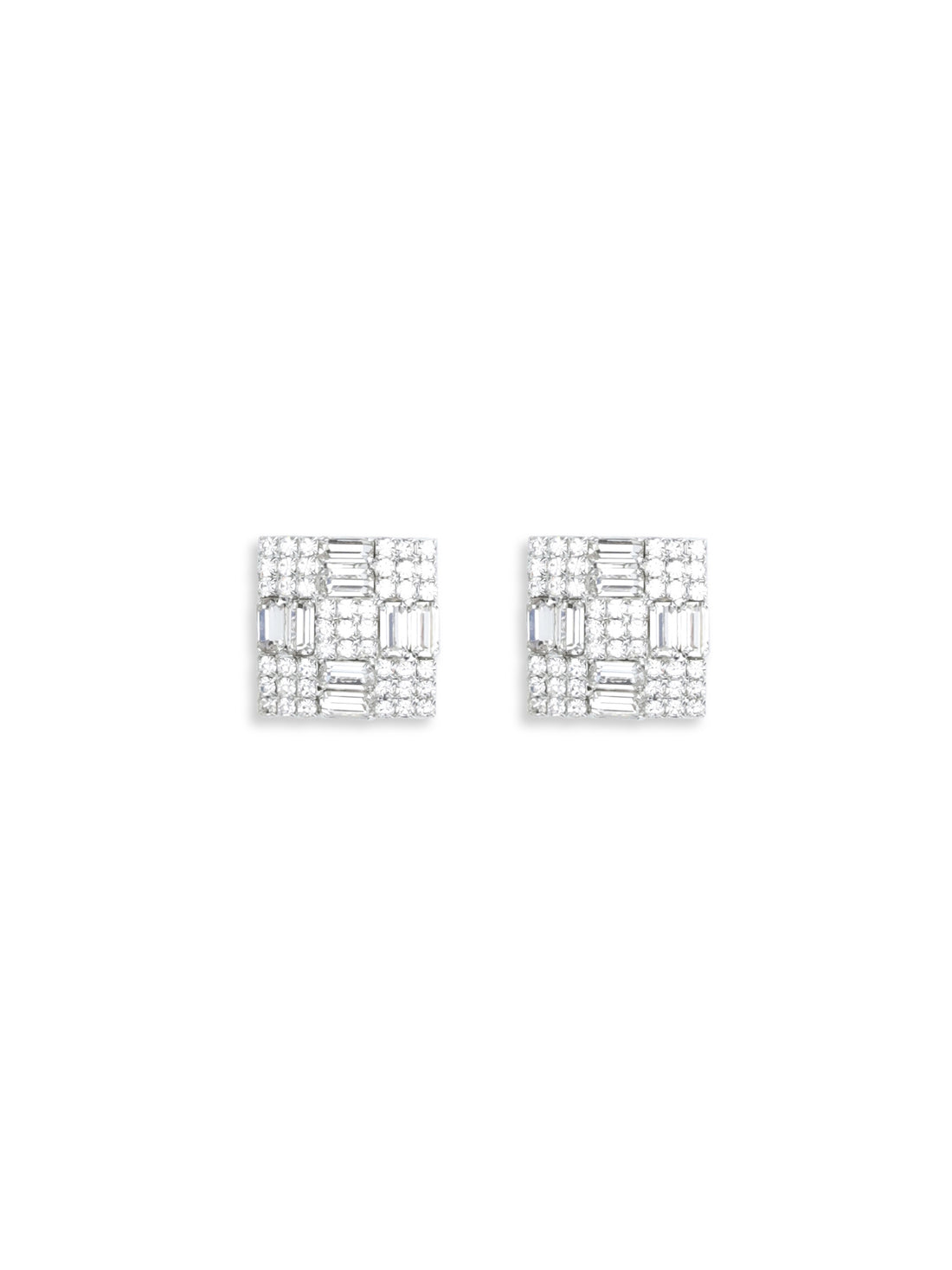 MAGDA BUTRYM OS crystal checkerboard lobe earrings