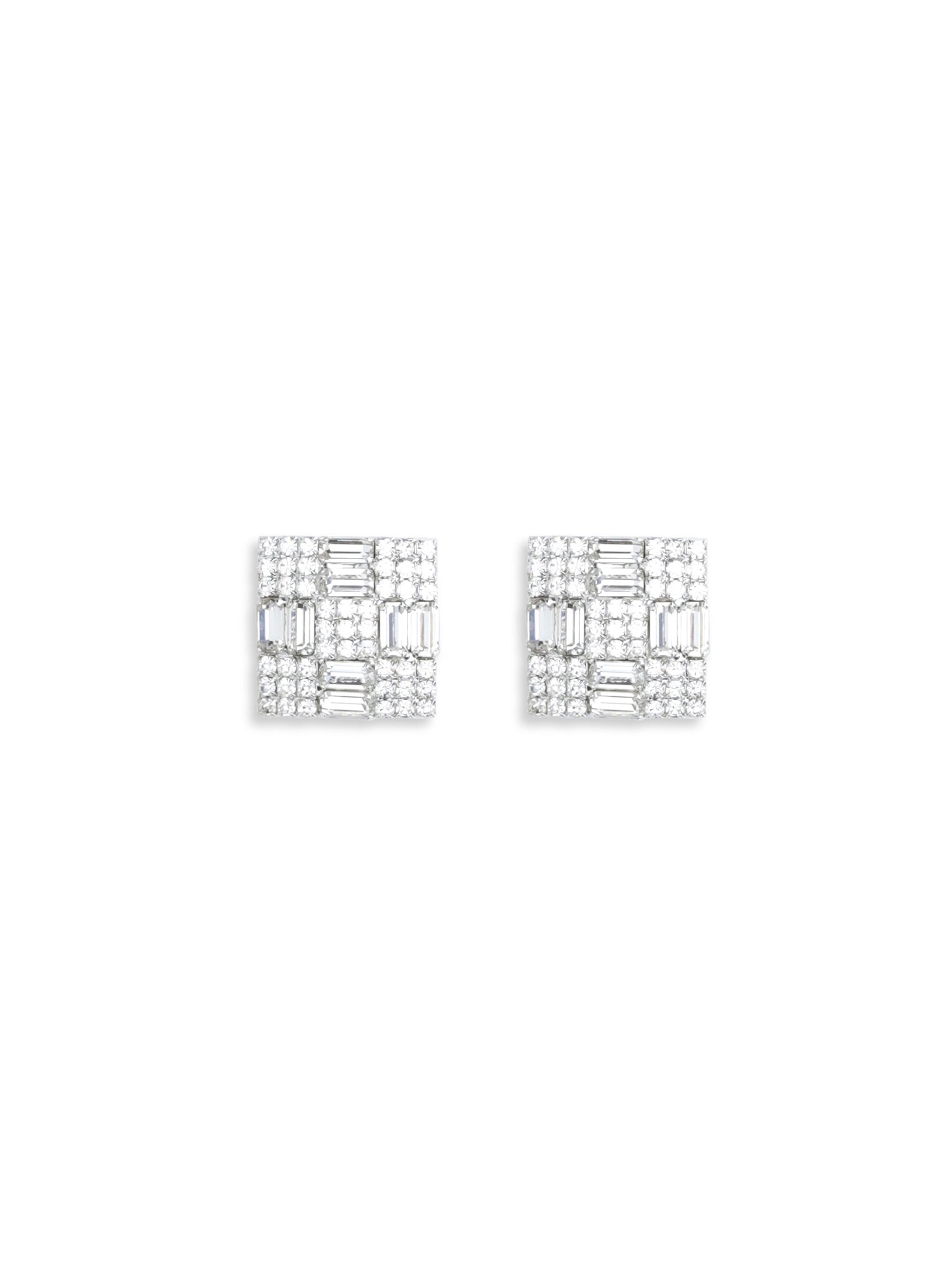 MAGDA BUTRYM OS crystal checkerboard lobe earrings