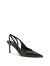 crocodile-effect leather slingback pumps