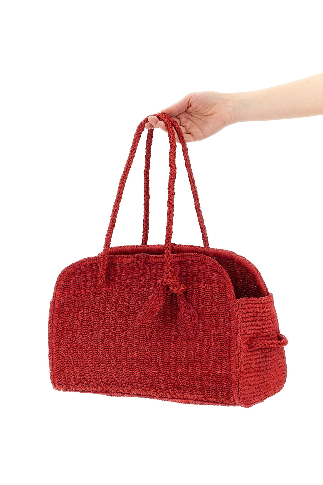 JACQUEMUS OS le turismo raphia shoulder bag in woven raffia basket