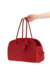 le turismo raphia shoulder bag in woven raffia basket