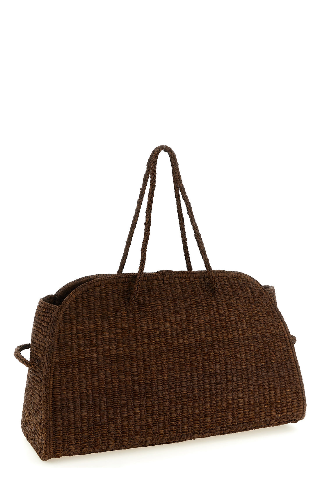 JACQUEMUS OS le grand turismo raphia bowling style raffia braided raffia shopping bag