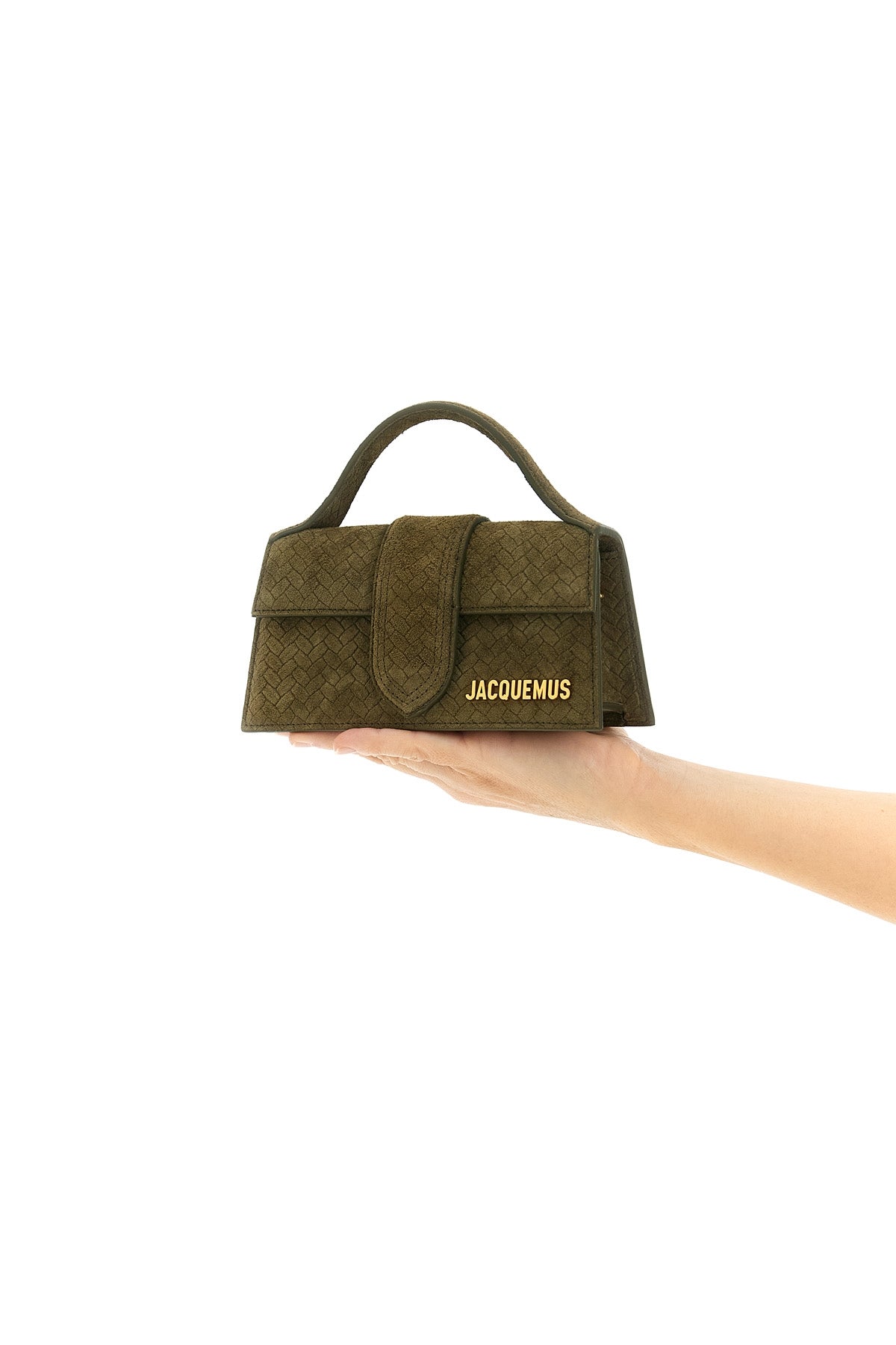 le bambino handbag in crocodile-effect embossed suede