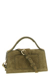 le bambino handbag in crocodile-effect embossed suede