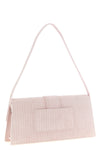 le bambino long embossed suede shoulder bag