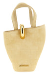 le petit bambola mini handbag in crocodile-effect embossed suede bucket style