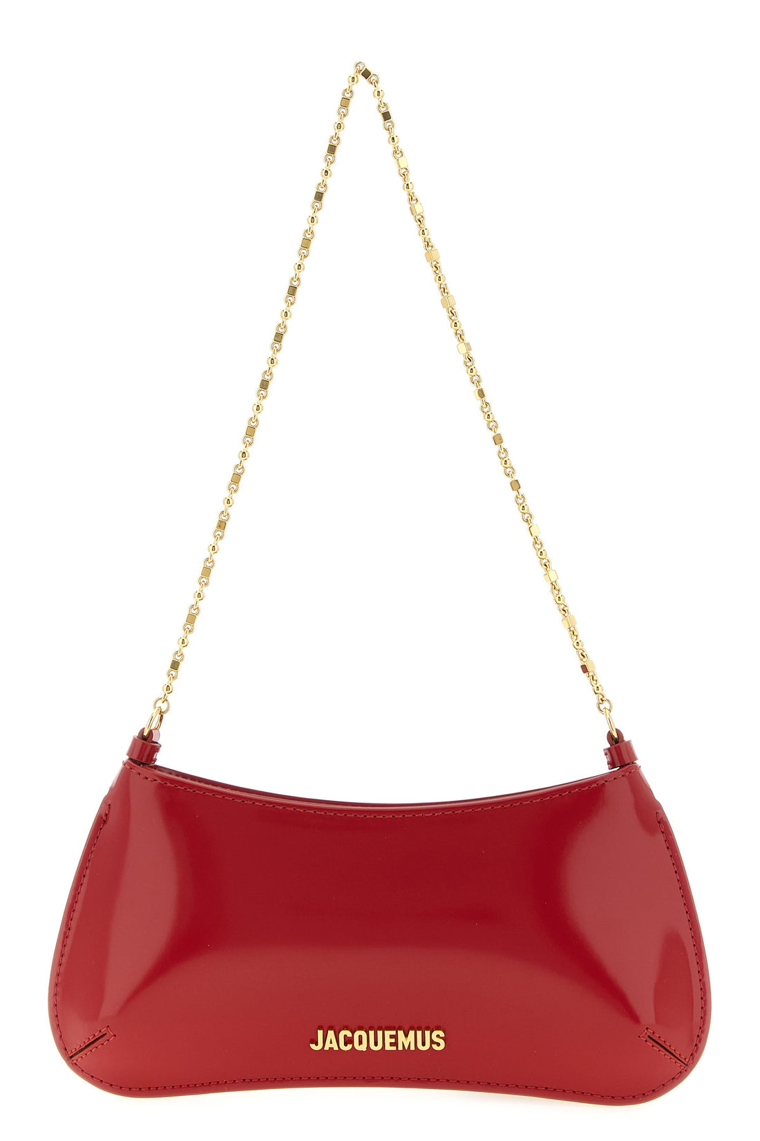 JACQUEMUS OS the jacquemus le petit bisou chaîne shoulder bag features a curved and structu