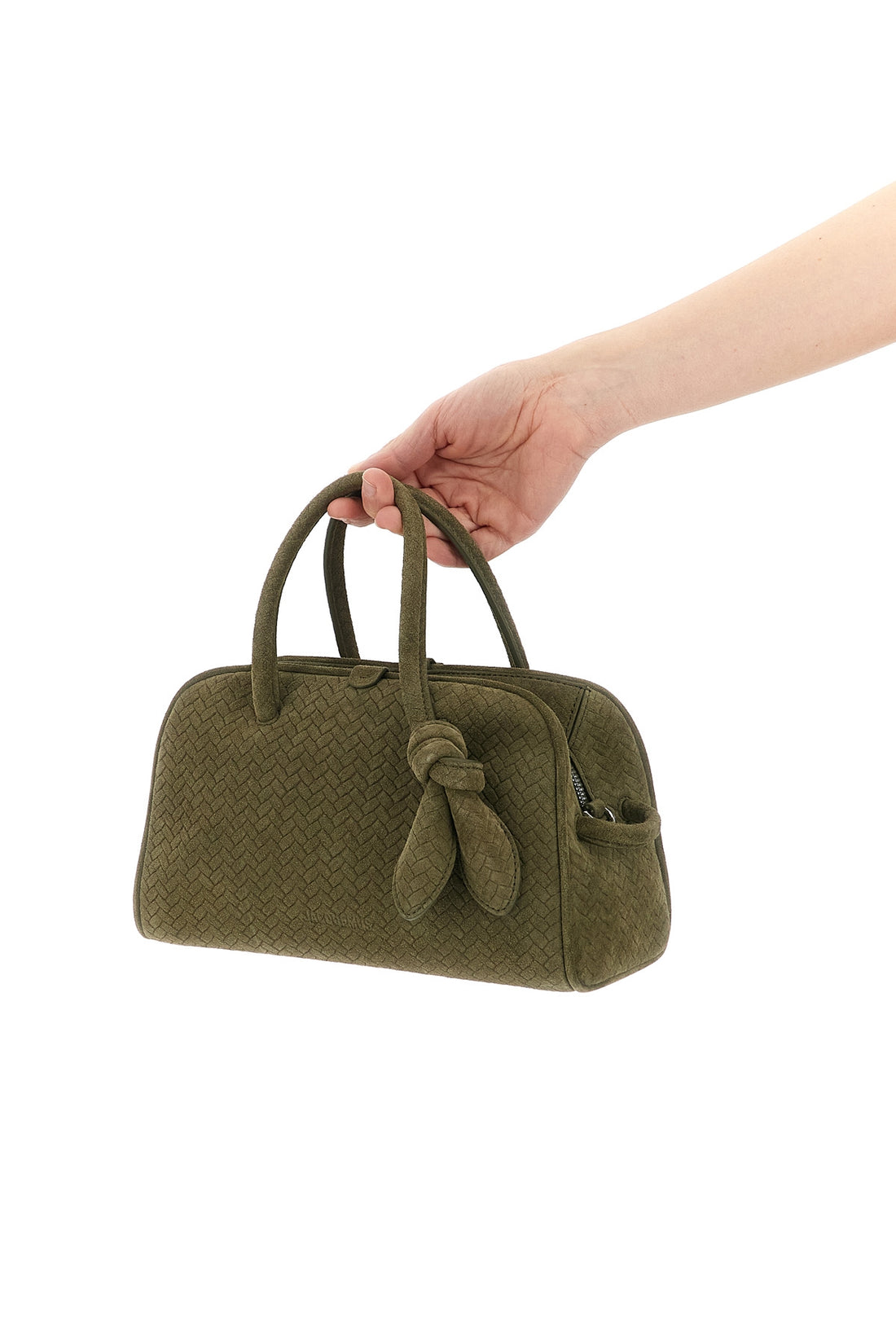 JACQUEMUS OS le petit turismo bowling handbag woven suede