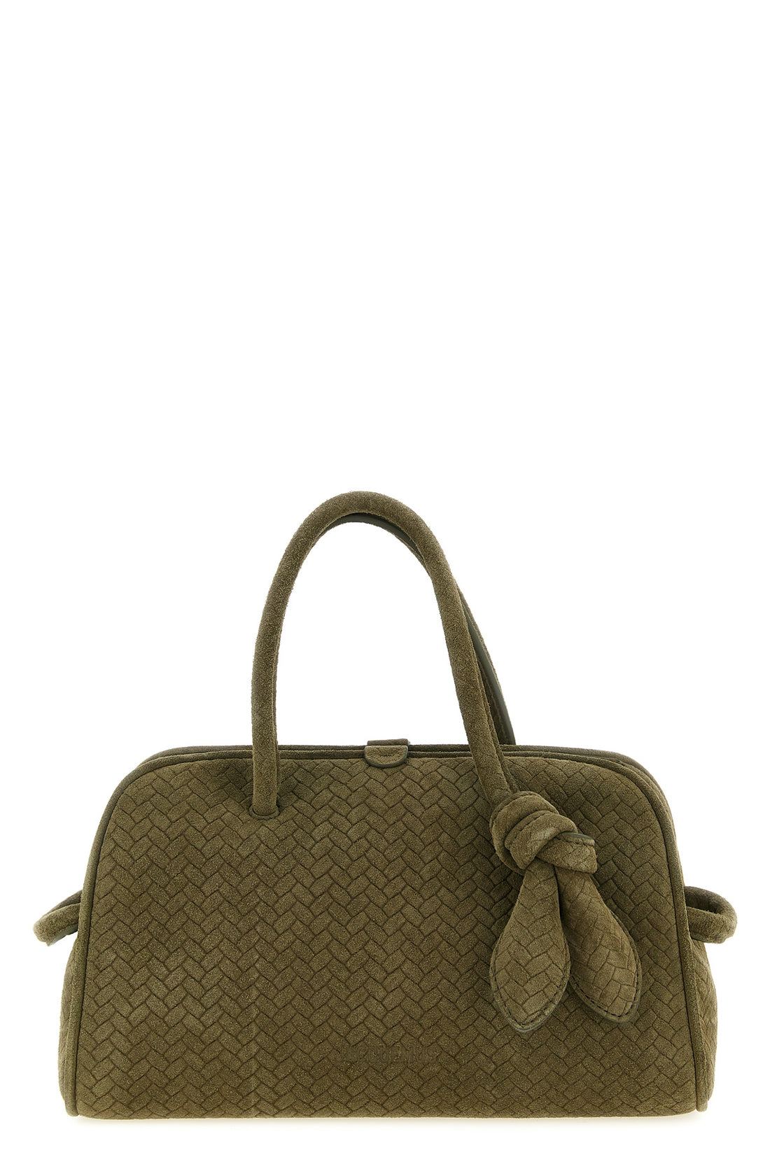 JACQUEMUS OS le petit turismo bowling handbag woven suede