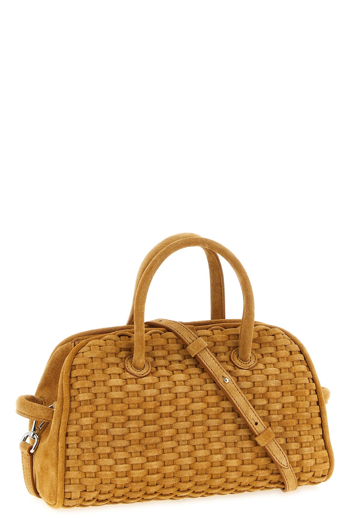 le petit turismo bowling handbag in woven suede