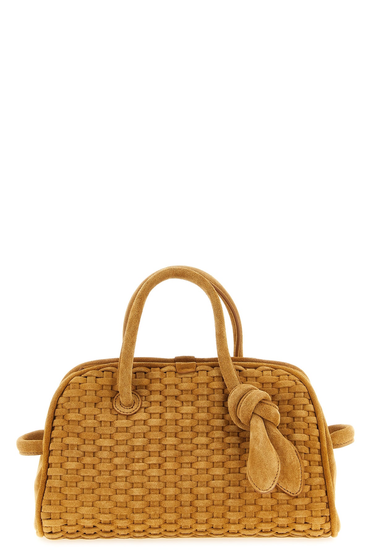 le petit turismo bowling handbag in woven suede