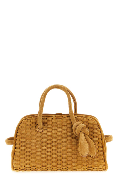 le petit turismo bowling handbag in woven suede