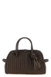 le petit turismo bowling handbag woven suede