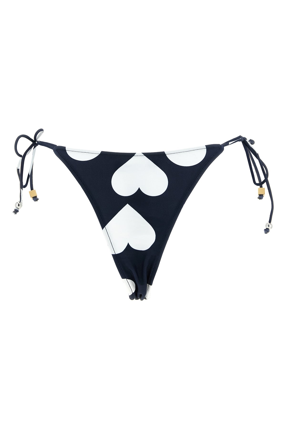 le bas de plage triangle bikini bottoms in stretch patterned fabric